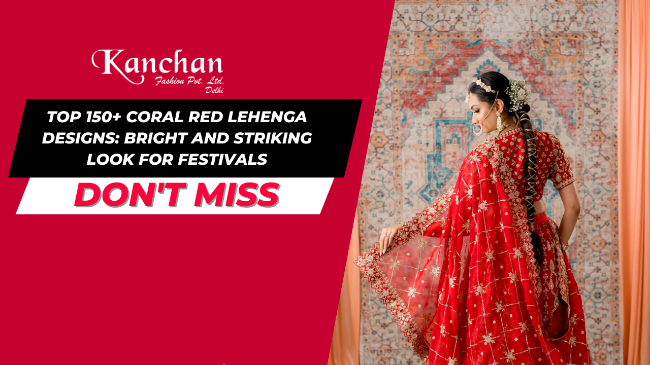 Top 150+ Coral Red Lehenga Designs: Bright and Striking Look for Festivals